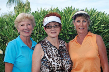 Spring Fling Scramble First Place Front Nine, left to right: Maureen Plate, Barbara Faler, Debbie Barbe; not pictured, Nancy Strand
