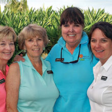Spring Fling Scramble First Place Back Nine, left to right: Pat Engelmann, Loretta Morris, Jessica Gorman and Kelly McElroy