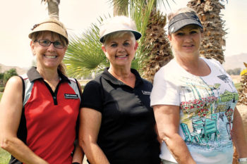Member-Member Putting Contest Winners, left to right: Karin Andrews 1st Place; Joan Carlson 2nd Place; Nancy MacKellar 3rd Place