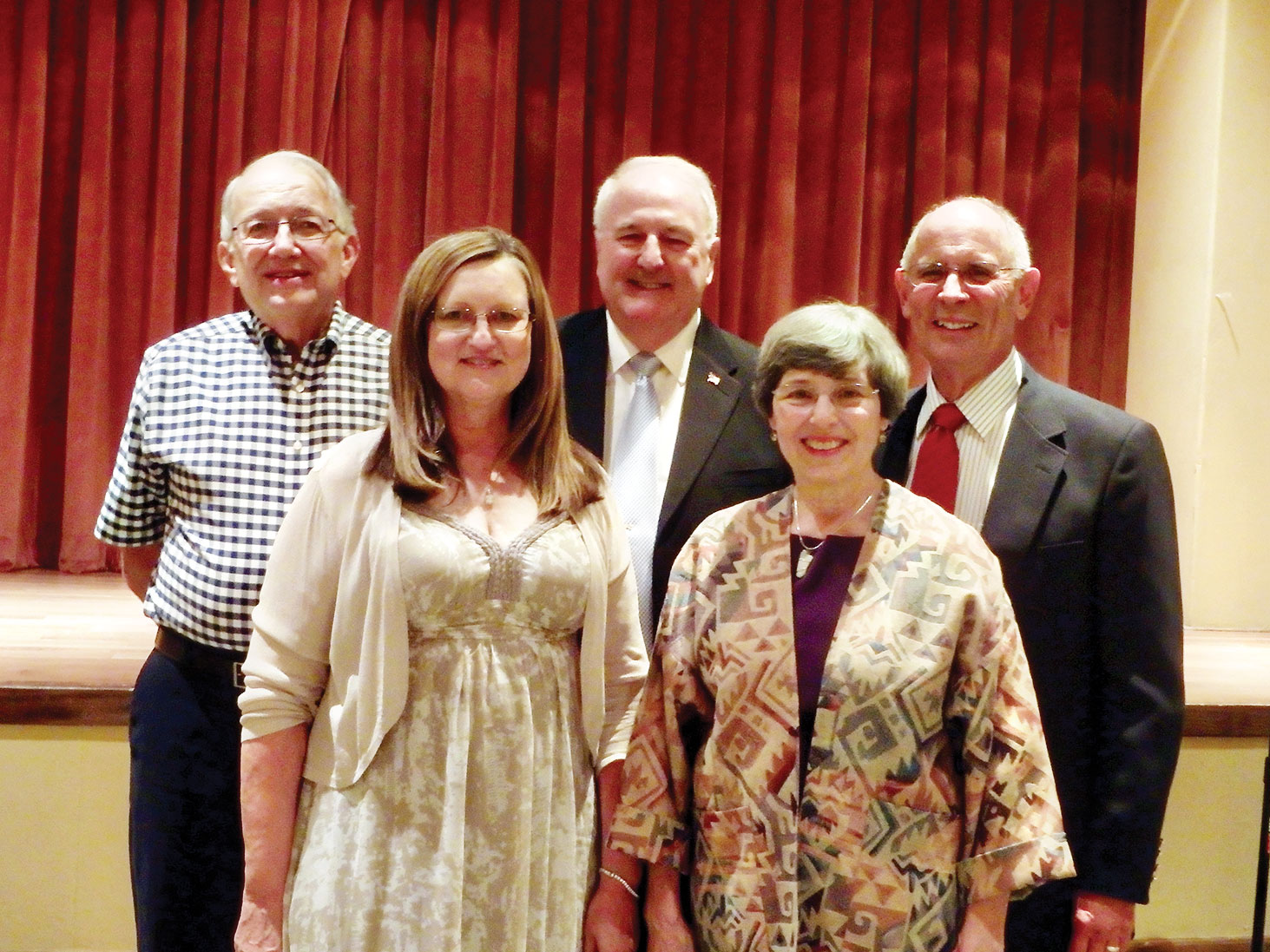 PC Singers has elected new officers for the 2016-2017 season. Front row: Debby Dennington, treasurer, and Diane Piehl, secretary; back row: Walter Kalback, vice-president, Ray Hadden, past-president and Larry Eidt, president