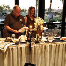 David and Sandy Mednick officiate the Passover Seder.
