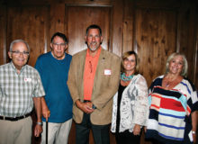 Left to right: Sam McKinstry, secretary, Jonathan Schofield, treasurer, Lyle Rapacki, speaker, Linda Migliore, president, Bari Cavallo, vice president