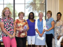 Arizona Q officers with initiates: Jenny Schafer, second from left, and Janice Goodwin, fifth from left. Marsha Langfuss was absent for photo.