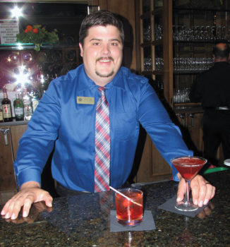 Beverage Manager Brian Cate with his signature Templeton Rye Manhattan (up or on the rocks).