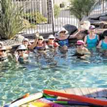 Left to right: Susan Meer, Bonnie Hulson, Peggy Kuffner, Patti Hodge, Judy Shaffer, Marion Ellison, June Proznik, Elizabeth Stelton, Jerry Kverka, Charla Cupit, Jane Bacon, Margarette Rosenthal and Diane Staff; not pictured, but soaking wet from the battle were Nancy Sheridan, Pat Milich and Shawnee Robison.