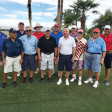 All Winners – PCM9GA June 30 – Red, White and Blue Tournament, row one, left to right: Rene Lefebre, Ross Purpura, Ken Johnson, Ray Dombrowski, Walter Hohlstein, Jed Weisman; row two: Steve Shaver, Troy Booth, Mike Hession, Randy Prinz, Greg McKenzie, Frank Pierce; not in photo, Bob Caldwell