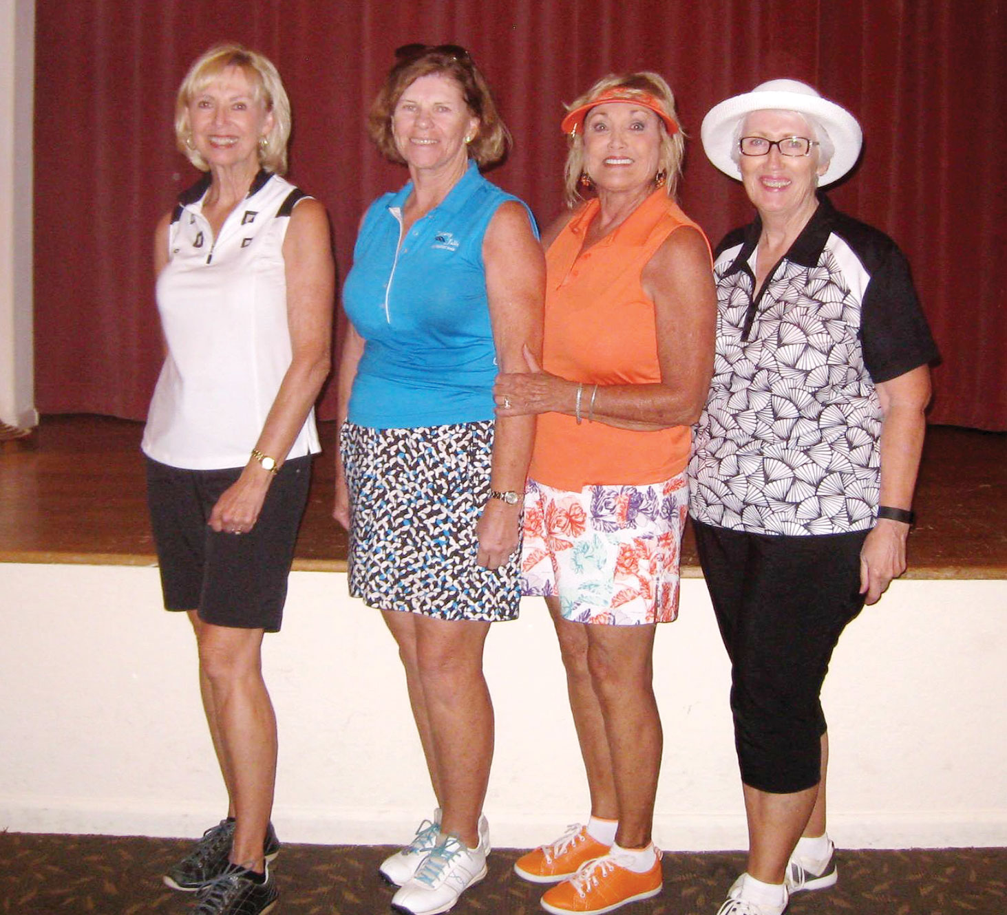 First Flight, tied for First place: Debbie Sayre, Kittie Day, Donna Havener, Barb Chilton