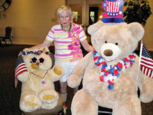 Share Bear and Kare Bear dressed and ready to help Bingo player Creatia Gourley celebrate July 4 on Share Bear Bingo day Friday, July 1.