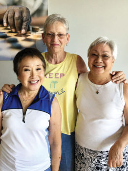 Susie Moy, Diana Berty and Shirley Jacobs (Millie Callahan was not available)