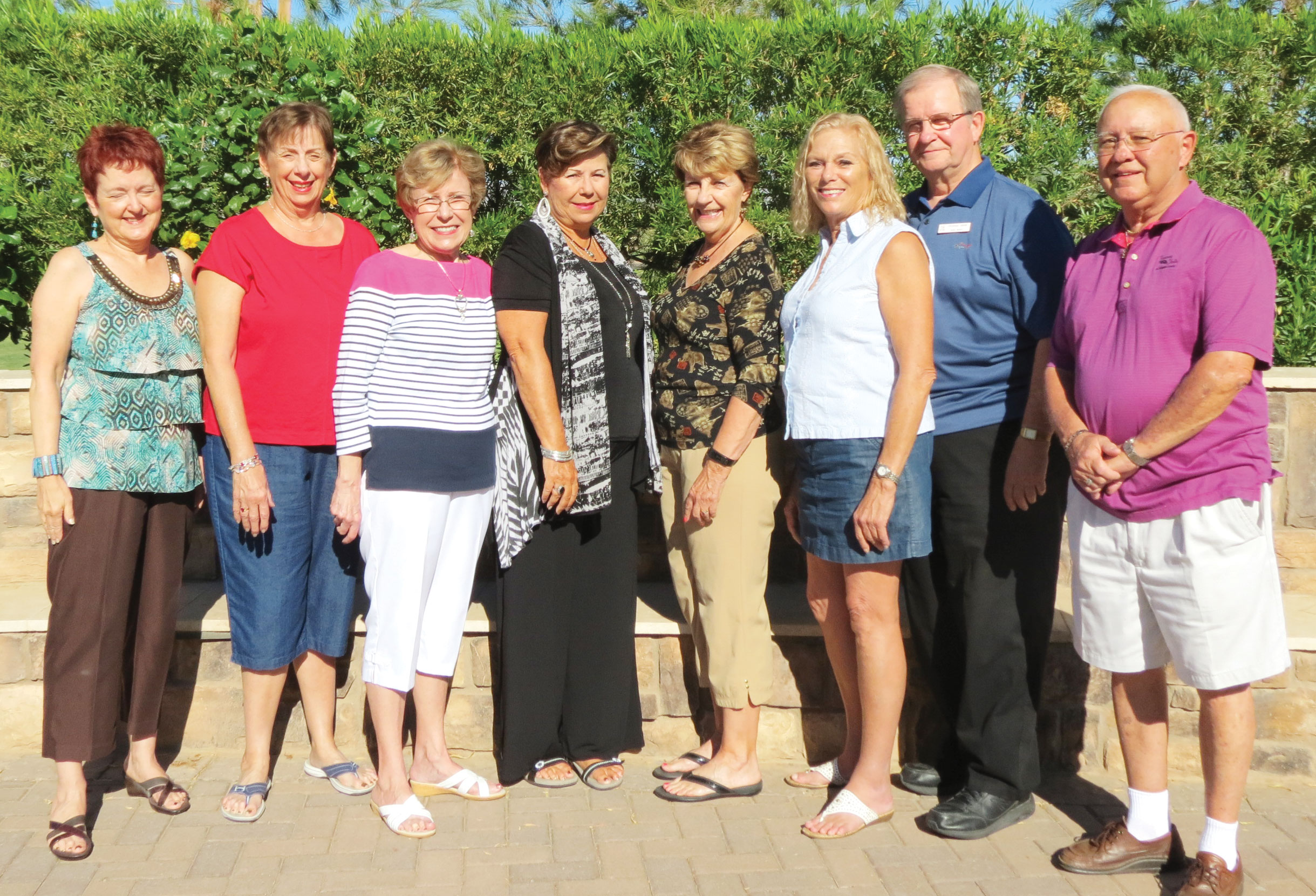 2016-2017 Kare Bears Board of Directors, left to right: Gladys Mabey, second vice president; Julie Schilling, corporation secretary; Rayma Scalzo, first vice president; Teri Sellers, program chair; Sue White, communications chair; Hilary Coltman, Health and Wellness chair; Tom Meek, president; Jim McDermott, treasurer