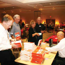 Members purchasing signed copies of Barry Webb’s book Confessions of an (Ex) NSA Spy.