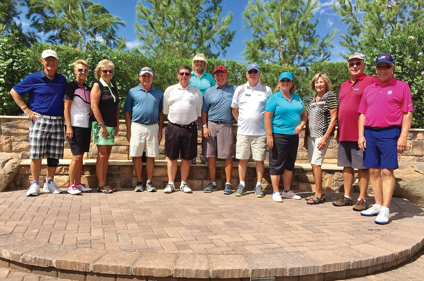 First Place Flight Winners – Summer Survivor Tournament, left to right: James Seith, Deb Smedley, Judy Hauser, Tim Mohler, Scott Giles, Kathy Mitchell, Mike Nadon, Dave Kennedy, Peggy Taylor, C. Lipetzky, Charlie Wiley, Jim Palmer