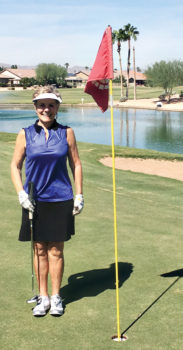 Cherrie Pierson had a hole-in-one on Palms No. 8.