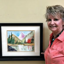 Janet Nagl displays her watercolor Colorado Gold.