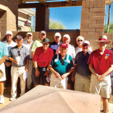 All Winners – PCM9GA Falcon Dunes Tournament, left to right: Connie Neeley, Tom Pizzello, Kent Chu, Clint Alston, Mark Gouronc, Greg Harris, Brad Hedien, Frank Rodgers, Lee Ayers, Josh Rabinowitz, Jim Stack, Rob Risden and Greg Ray