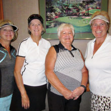 First place team at Falcon Dunes Golf Course: Bobbie Wagner, Janet Jeans, Carol Hahn and Carol Schumacher