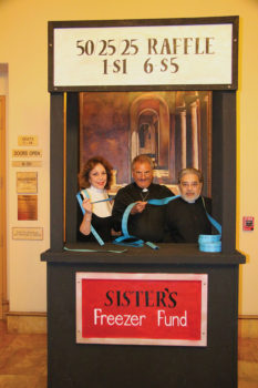 Our Raffle Ticket Team: “Sister Mary” Shotzie Workman, “Father” Chris Raptopolous and “Father” Tim Alonzo