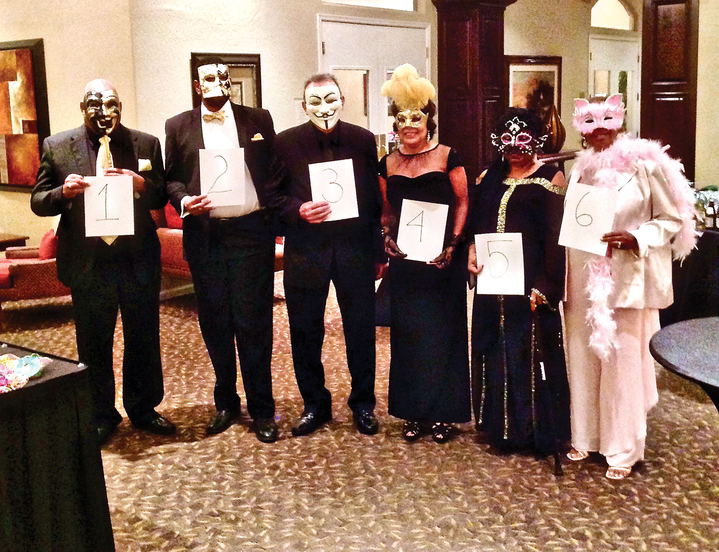 Finalists in the FFF Masquerade Mask judging contest