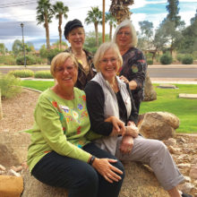 2017/2019 officers for the Rug Hookers of PebbleCreek, left to right, back row: Dee-Dee Patrick, president and June Bennett, vice-president; front row: Vicki Ray, secretary and Sally Holmboe, treasurer
