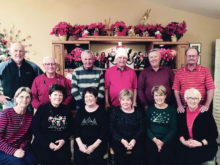 Left to right, seated: Mary Barry, Sharon Johnson, Liz Fergione, Virginia Kitchel, Sue White and Barb Chilton; standing are John Barry, Terry Johnson, Angelo Fergione, Lee Kitchel, Jerry White and Lloyd Chilton