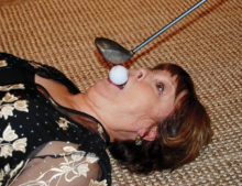 Pamela (Jane Kelly) gets a very special golf lesson in The Fox on the Fairway!