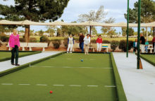 The PC Singles played Bocce Ball for fun.