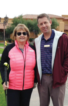 Linda Boyd with Golf Pro Jason