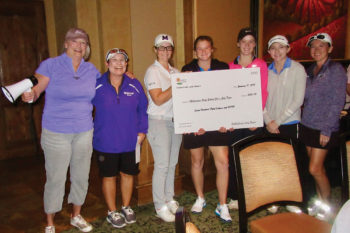 Niners President Lynn Bishop-Pidcock presented a check to the Millennium High School Girls Golf Team