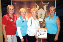 Falls First Place — Cheryl Peterson (Sun City Grand), Donna Frole, Jean Stephenson (Palo Verde), Pat Hallacy