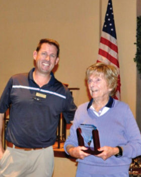 2017 PCLGA Low Gross Super Senior Champion Mary Coon (with Pro Jason Whitehill)