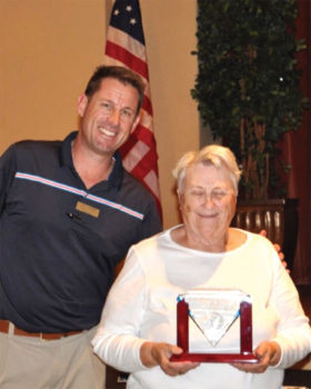 2017 PCLGA Low Net Super Senior Champion Ruth Vohs (with Pro Jason Whitehill)