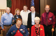 Back row, left to right: Sam McKinstry, secretary, Linda Migliore, president, Jon Schofield, treasurer, Speaker Jon Riches, David Osterfeld, Justice of the Peace for White Tank Mountains; front row: Sharolyn Hohman, Goodyear City Council, Goodyear Mayor Georgia Lord