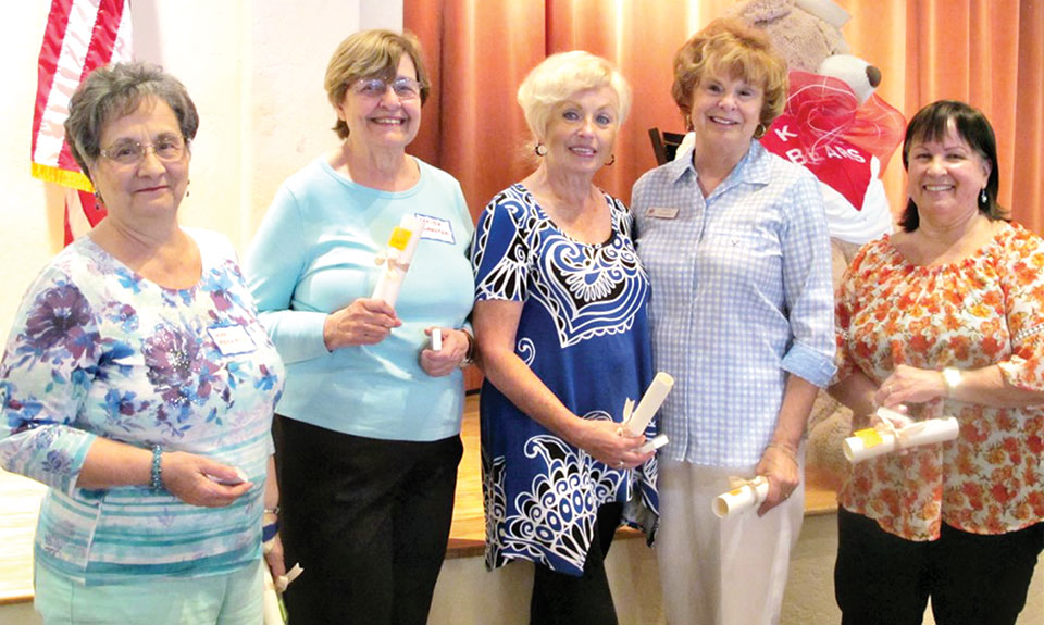 Ten Year Kare Bears award recipients, left to right: Marilyn Roberts, Farida McMaster, Janis Korba, Sherry Atwater and Norma Klinger