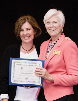 Maureen McCann completes LEAD program, received award from Georgia Lord.