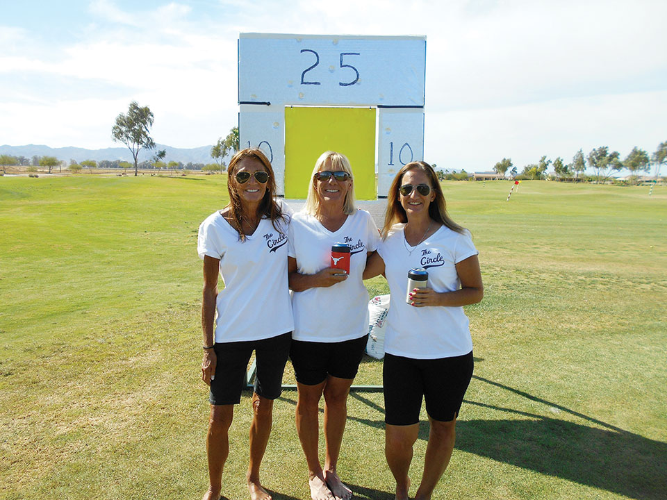 Jeannie, Rose and Chrissy managed the target shot challenge.
