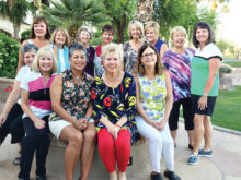 Front row: Carol Mathias, Linda Julius, Maggie Eggleston, Rana Cukierski, Lauren Leonard (missing Linda Elliott); back row: Susie Anderson, Karen Colbert, Vanette Pinto, Leota Easley, Carol McKenna, Kay Wilkinson, Carolyn Curley, Norma Whitley