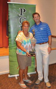 2017 PCLGA Overall Low Gross Champion Andrea Dilger with Golf Pro Jason Whitehill