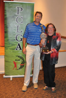 2017 PCLGA Overall Low Net Champion Layne Sheridan with Golf Pro Jason Whitehill