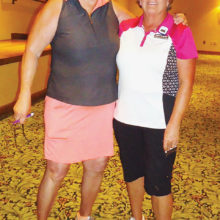 PCL9GA President Lynn Bishop-Pidcock with First Place Low Gross Diane Norgaard