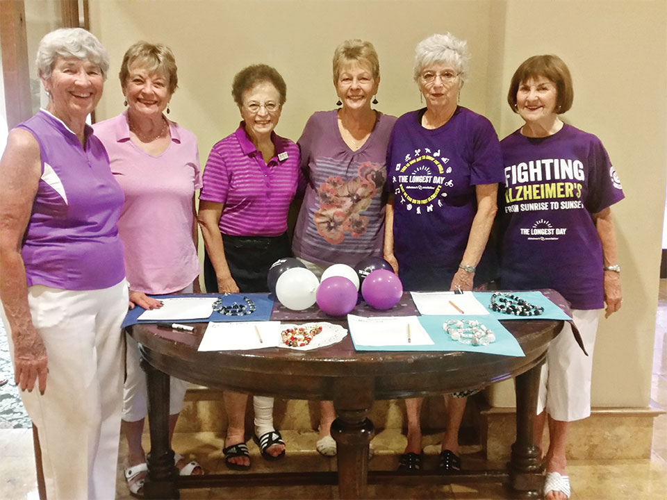 Helpers for the Alzheimer’s fundraising event, left to right: Mary Lou Cralle, Judy Laxineta, JoAnn Enyeart, Jackie Wielgosz, Sue Woodard, Syd Mersereau; Marlene Wickizer and Rosemary Vana not pictured.