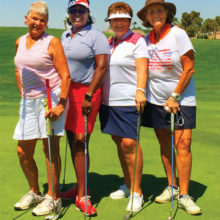 Left to right: Cheryl La Motta, Emma Mosley (low net, flight one), Sharon Johnson, Judy Newell