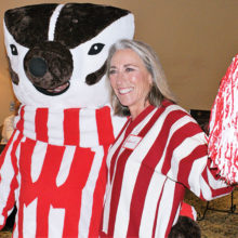 The photo is Bucky Badger and his cheerleader (aka Rich and Bonnie Elliott).