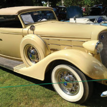 A beautiful 1933 Lincoln LeBaron Roadster, one of many seen at the 45th annual Concours d’ Elegance in Forest Grove, Oregon. This show is a highlight of the summer held on the third Sunday of July. Several PebbleCreek Car Club members have had an opportunity to enjoy this show held on the campus of Pacific University.