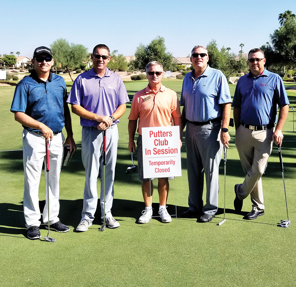 PebbleCreek Golf Pros, left to right: Dennis Downs, Jason Whitehill, Dave Vader, Bill Bernard and Ronnie Decker