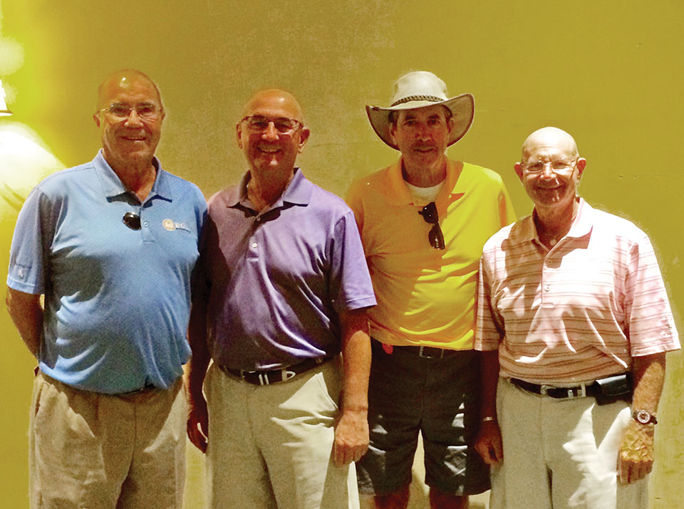 2017 PCMGA Pro-Member winning team, left to right: Bob, Mann, John Angus, John McCrickard and Howie Tiger