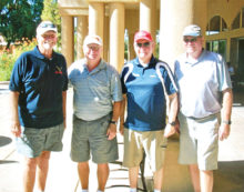PCM9GA Red Tee Scramble winners: Norm Mercer, Gil Butson, Dave Kennedy and Dick Fulton