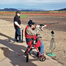 Kevin Christian with his flashy red rollator!