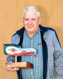 Roger Borlaug with his Northwest Indian Eagle Mask.