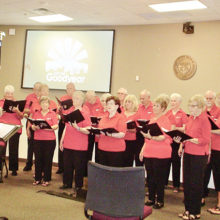 PebbleCreek Singers open the city of Goodyear induction of council meeting with America the Beautiful.