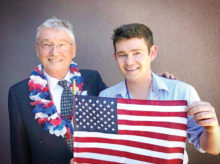 Proud new American Citizen Tony Ryan and his son Mike.